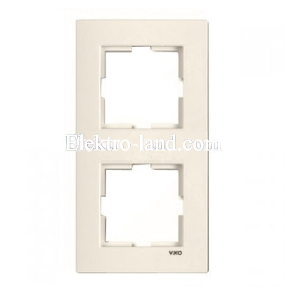 Рамка двойная вертикальная крем  VIKO MERIDIAN 90979032-WH
